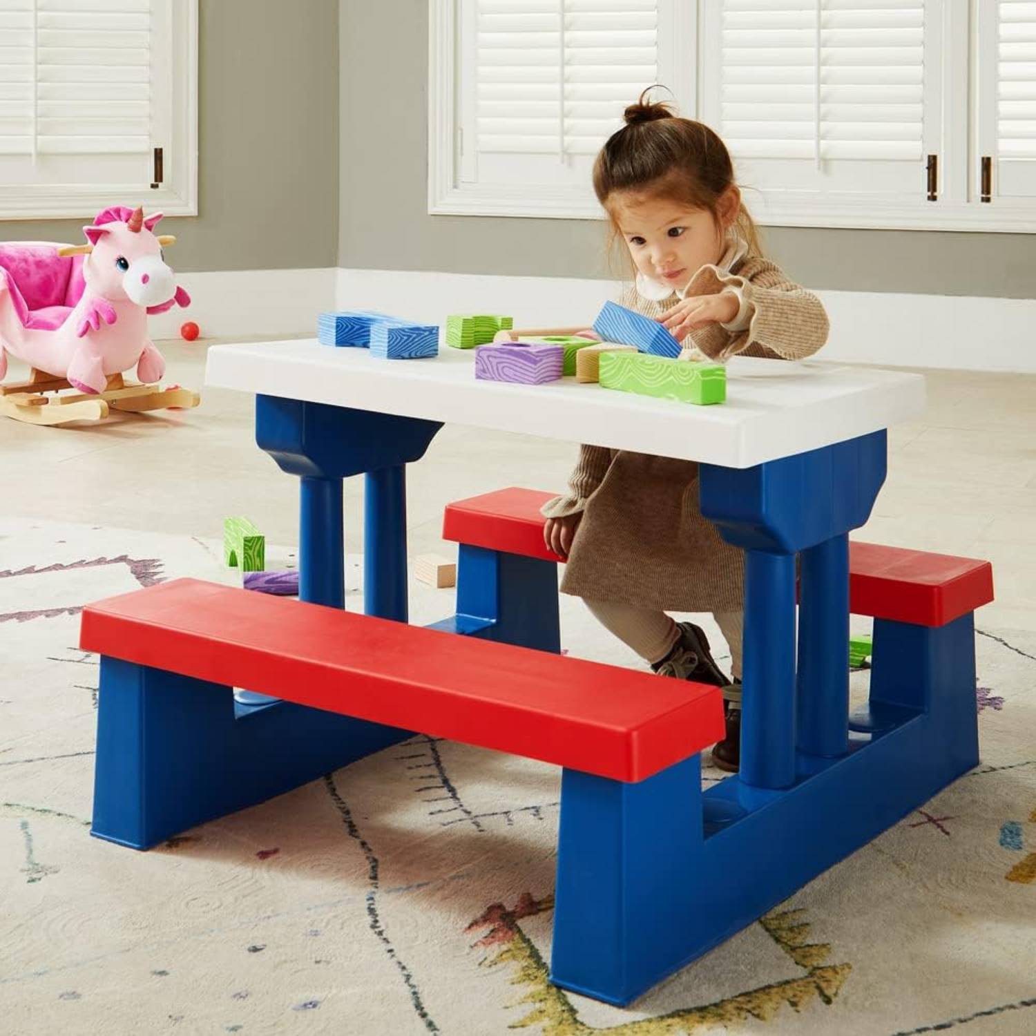 Kids Picnic Table with Umbrella: image 3